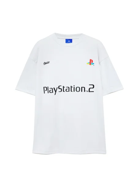 Pull&Bear Tričko PLAYSTATION svetlosivá čierna