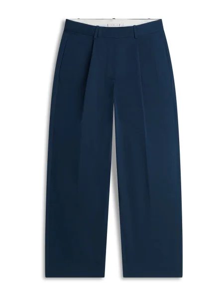 TOMMY HILFIGER Hlače z naborki mornarska