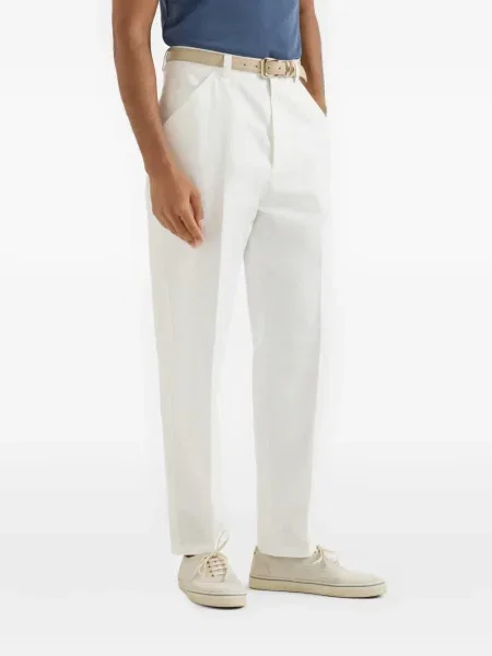 Plisované kalhoty Brunello Cucinelli bílé