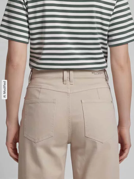 Jeansy barrel o kroju regular fit z mieszanki bawełny model ODELE' Cambio beżowe