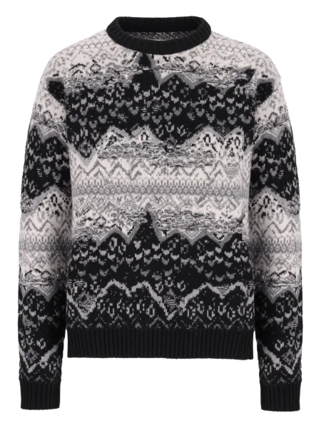 Пуловер Laneus с кръгло деколте черно