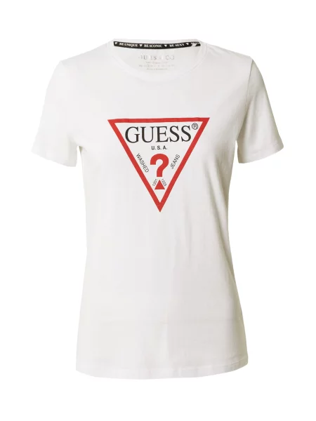 GUESS Tricou roșu / negru alb