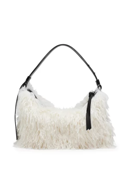 Geantă Marc Jacobs grunge cu blană alb