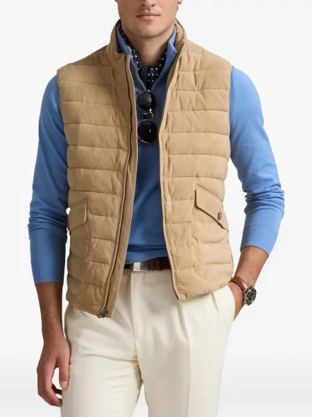 Dryžuota siuvinėta polo marškinėliai Polo Ralph Lauren izoliuoti pilka