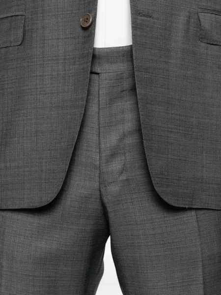 Кариран костюм костюм Canali сиво