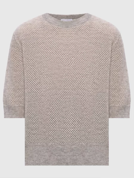 Ажурный топ Brunello Cucinelli серый