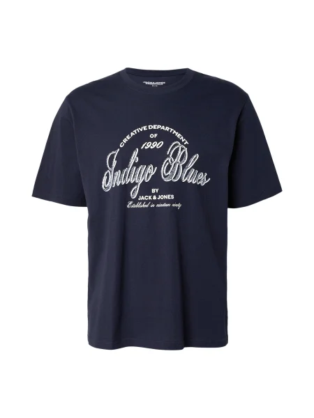 JACK & JONES Tricou JJEDenver albastru marin alb