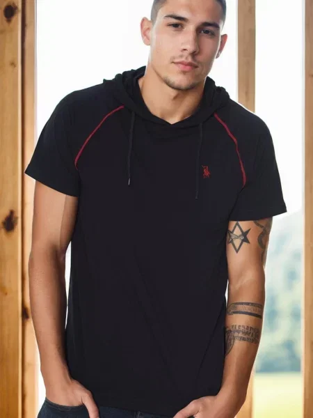 Тениска Dewberry с качулка черно