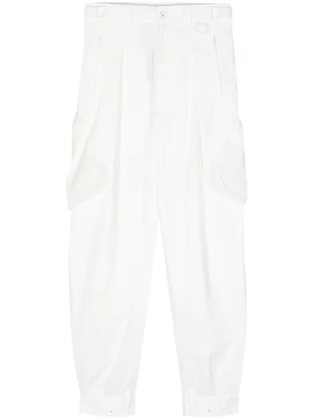 Spodnie cargo Hyein Seo plisowane białe