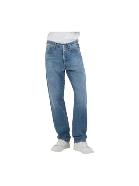 Jeansy straight leg Replay niebieskie
