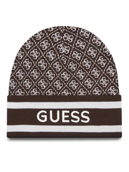 Шапка Guess SEVYN тъмносиньо кафяво