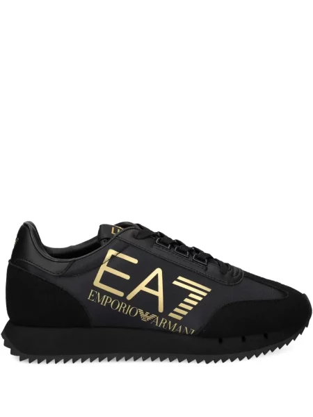 Sneakerși Ea7 Emporio Armani cu șireturi din dantelă negru