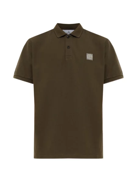 Scurt tricou polo Stone Island cu strasuri verde