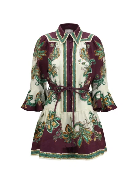 Rochie mini Alemais de in cu imagine cu model paisley roșu