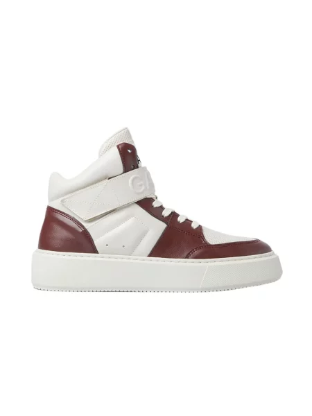 Sneakersy Ganni skórzane brązowe