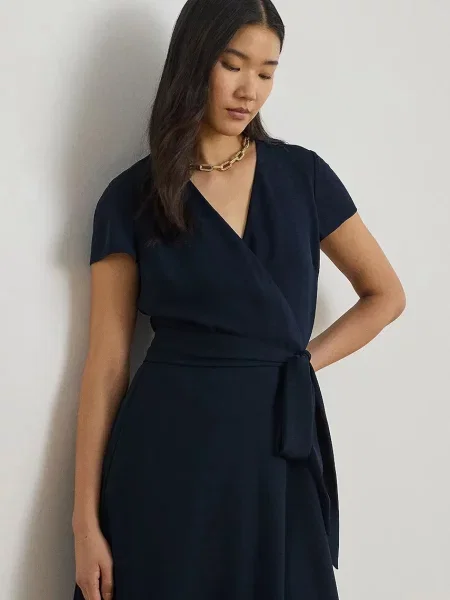 Sukienka do kolan w stylu kopertowym Lauren Ralph Lauren