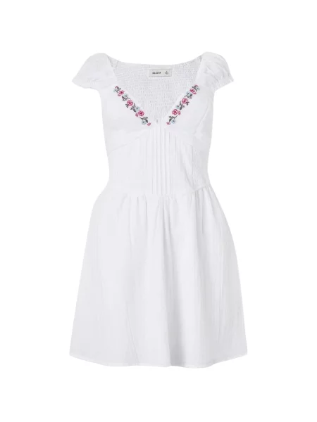 HOLLISTER Rochie albastru deschis / oliv / roșu alb