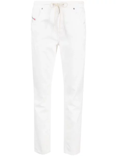 Blugi boyfriend Diesel Krailey zdrențuiți alb