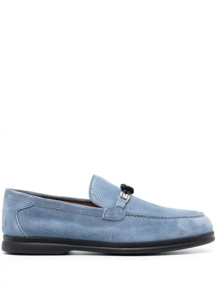 Pantofi loafer Doucal's din piele de căprioară albastru
