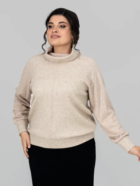 Светр All Posa віскоза/поліестер бежевий