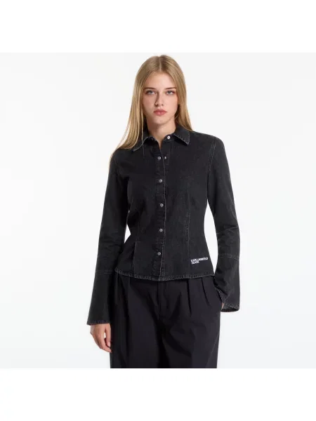 Широк ръкав блуза Karl Lagerfeld Jeans черно
