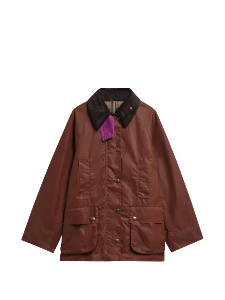 Gulerat ceruit palton Barbour de catifea cord maro