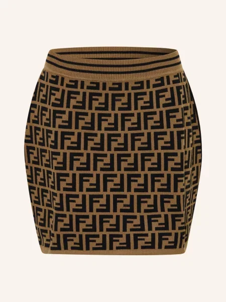 Fendi Pletená Sukně hnědá černá