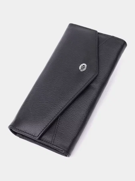 Кожаный кошелек St Leather Accessories черный