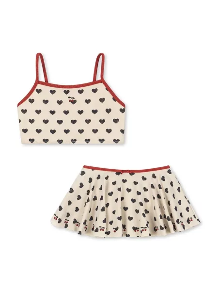Konges Sløjd Dvoudílné dětské plavky MANON GLITTER BIKINI béžové