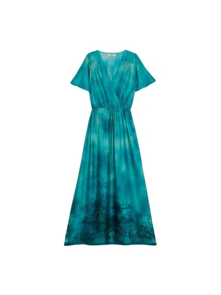 Sukienka maxi Oltre niebieska