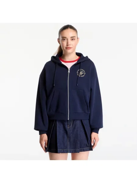 Mikina Tommy Hilfiger Roundal Zip-Up Hoodie Dark Night Navy L námořnictvo