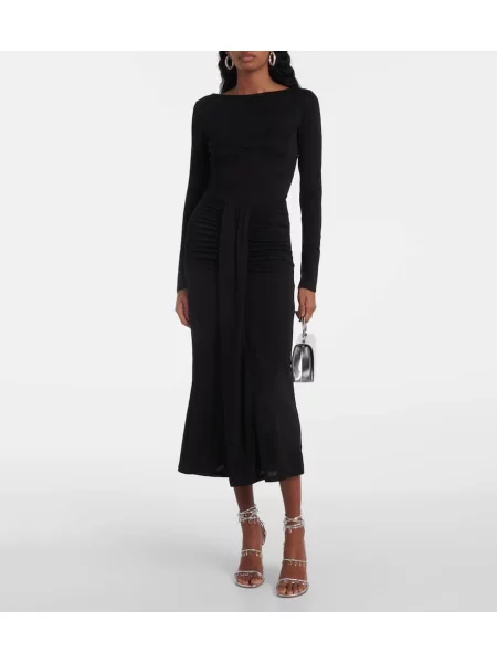 Rochie midi Staud din jerseu până la genunchi de costum negru