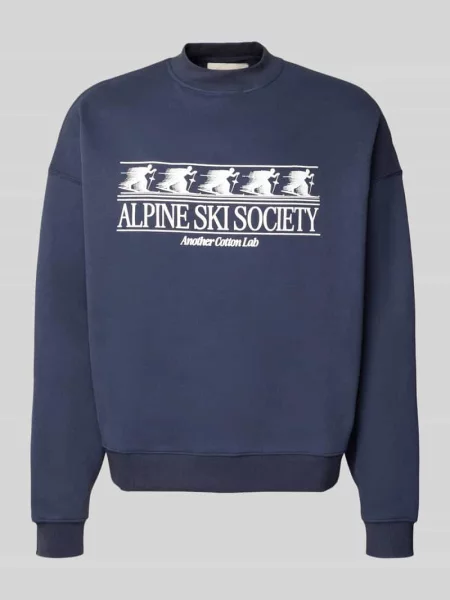 Bluza z nadrukiem z logo Another Cotton Lab granatowa