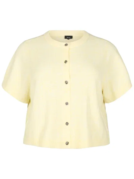 Zizzi Geacă tricotată Cavista deschis galben