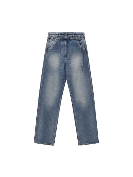 Jeansy straight leg Dries Van Noten niebieskie