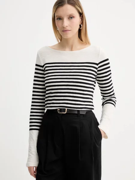 Marc O'Polo koszulka z długim rękawem Kobiety czarny|biały w L biały