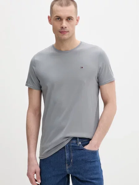 Tommy Jeans tričko pánske sivá
