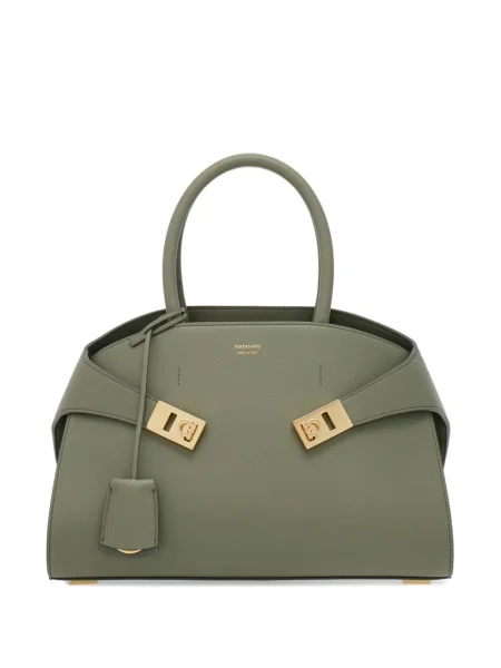Geanta de piele Ferragamo din piele mini gri