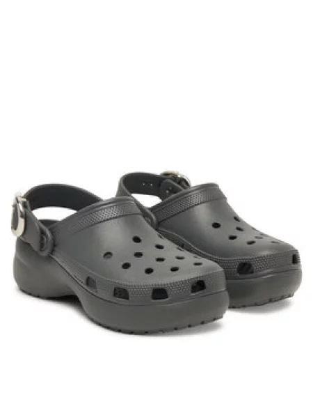 Natikače Crocs Classic Platform Buckle Clog siva