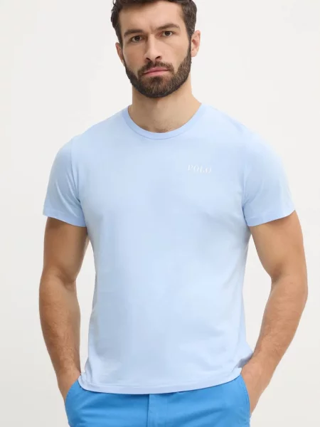 Тениска Polo Ralph Lauren с принт синьо