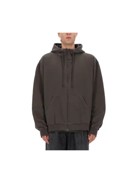 Bluza z kapturem Maison Margiela z kapturem szara