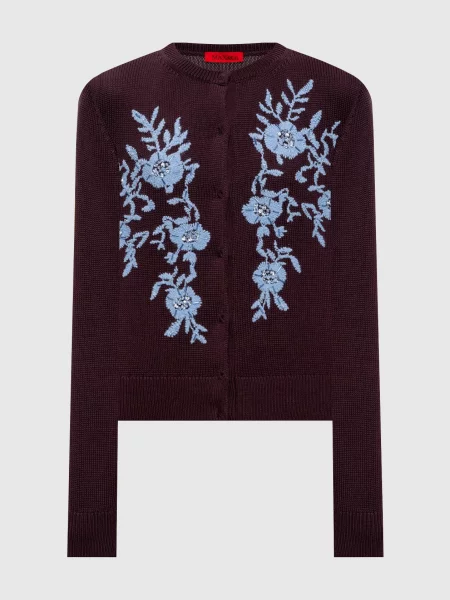 Кардиган з вишивкою Max & Co коричневий