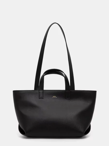 A.P.C. geantă shopper pentru femei din piele le drummer small negru
