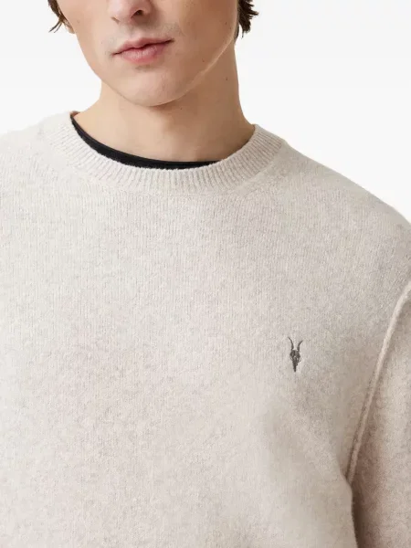 Pulover Allsaints cu broderie cu decolteu rotund
