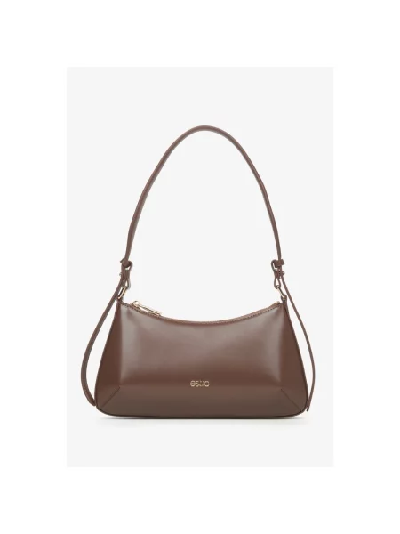 Сумка-багет шкіряна Estro коричнева