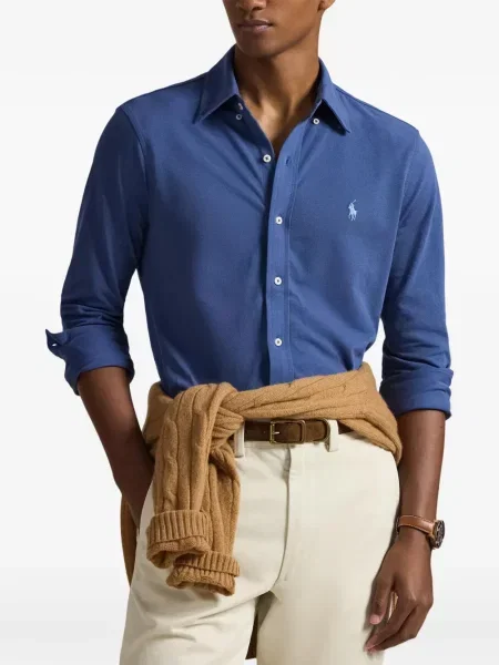 Czapka z daszkiem Polo Ralph Lauren w kratkę z twillu biznesowa niebieska