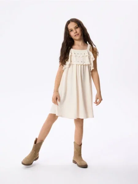 Reserved Rochie cu bretele crem