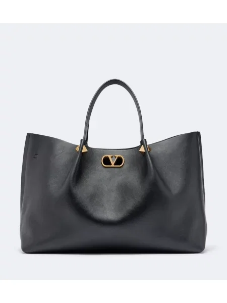 Geantă shopper Valentino Garavani din piele negru