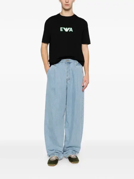 Тениска Emporio Armani с автограф черно