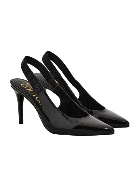 Czółenka Versace Jeans Couture z otwartą piętą czarna